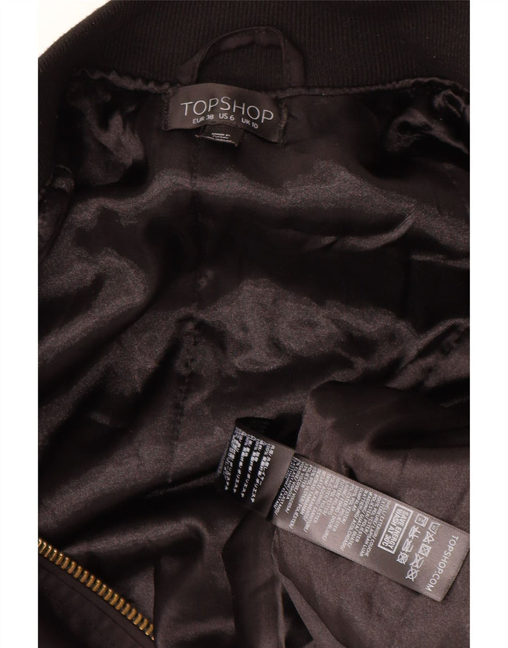 Topshop Bomber oversize da donna UK 10 piccolo poliestere nero