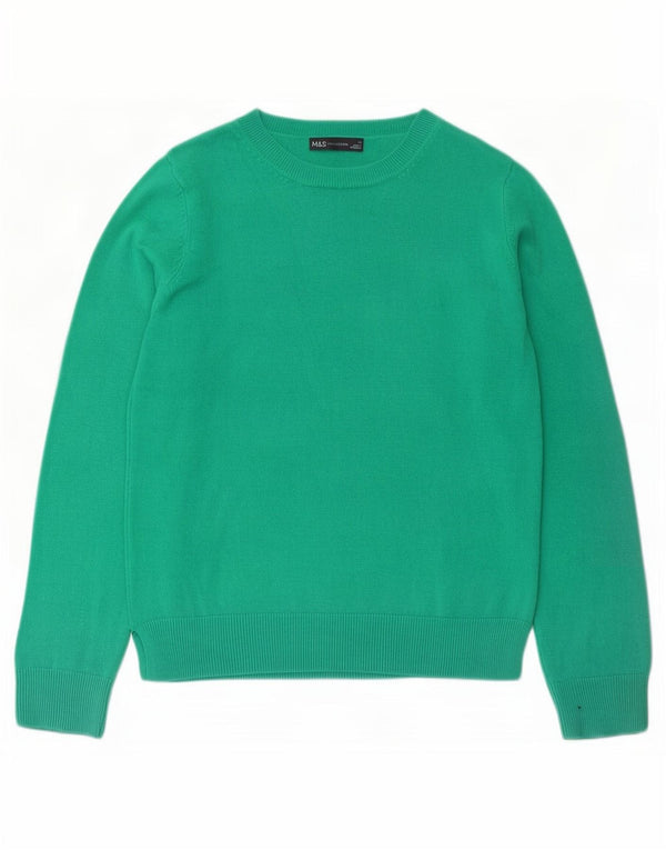 Maglione maglione con scollo a barca da donna Marks & Spencer UK 12 Acrilico verde medio