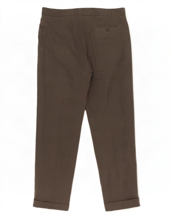 Pantaloni da abito con pegging da uomo Marks & Spencer W38 L31 Lyocell grigio
