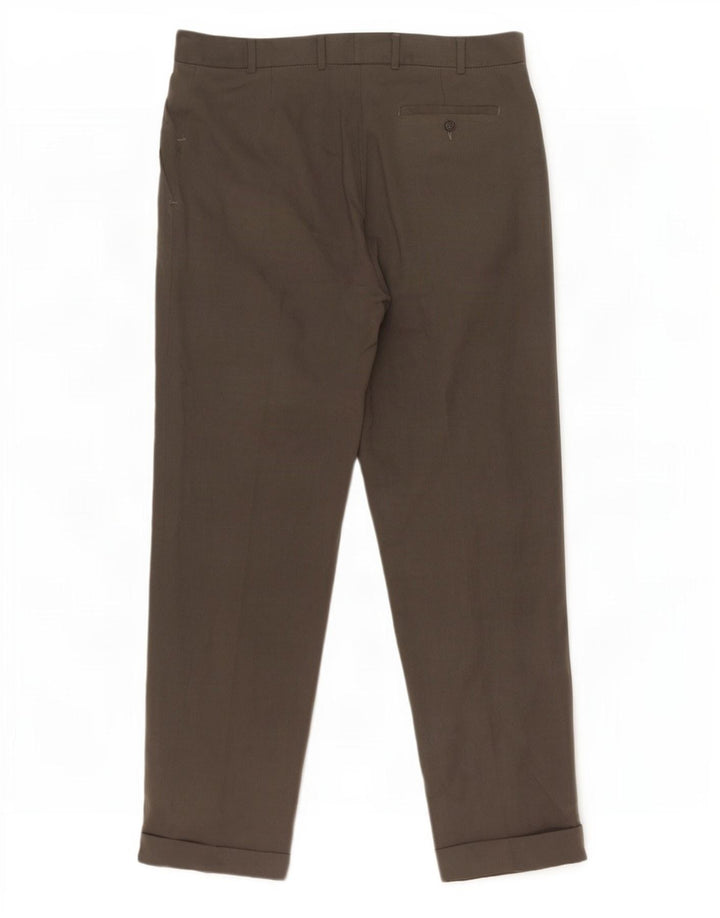 Pantaloni da abito con pegging da uomo Marks & Spencer W38 L31 Lyocell grigio