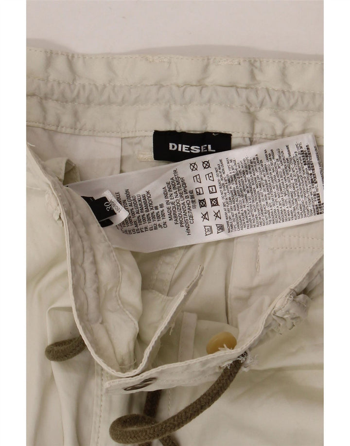 Pantaloncini cargo da uomo Diesel W30 cotone bianco sporco medio