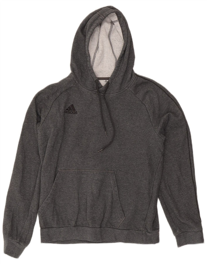 Felpa con cappuccio da uomo Adidas Small in cotone grigio