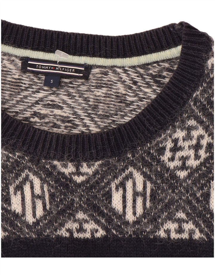 TOMMY HILFIGER Womens Crew Neck Jumper Sweater UK 10 Small Blue