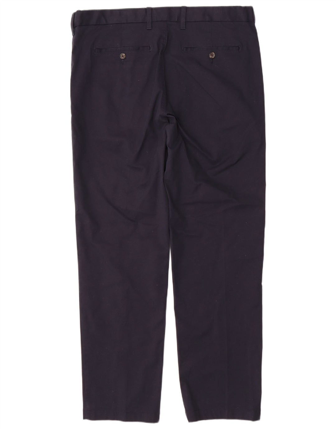 MARKS & SPENCER Pantaloni chino da uomo vestibilità regolare W38 L31 cotone blu navy