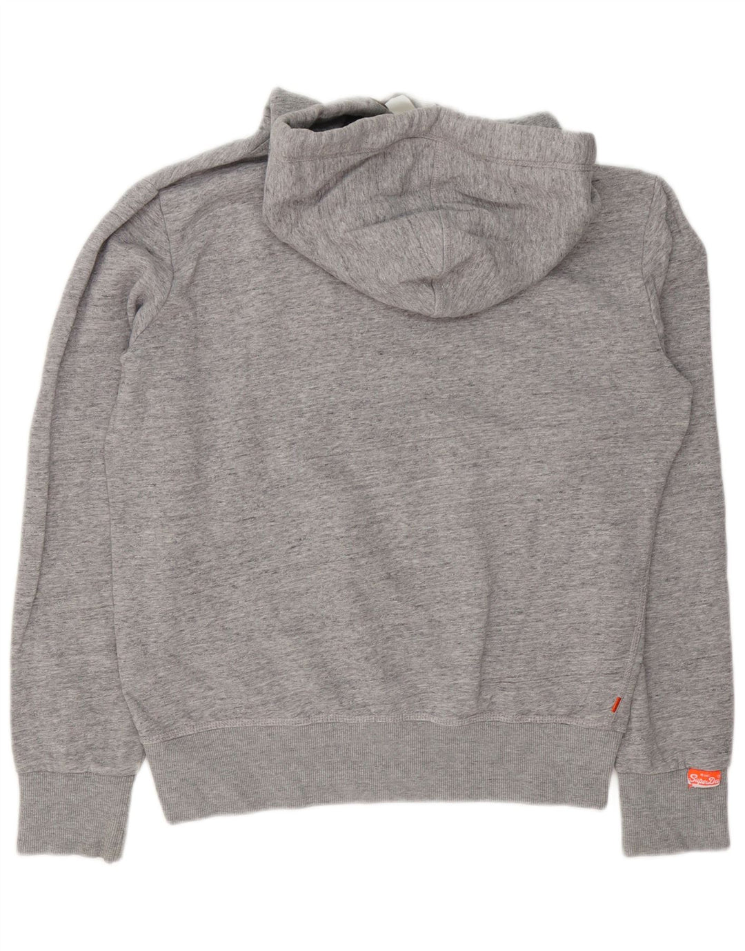 Maglione con cappuccio da uomo Superdry grande cotone chiazzato grigio