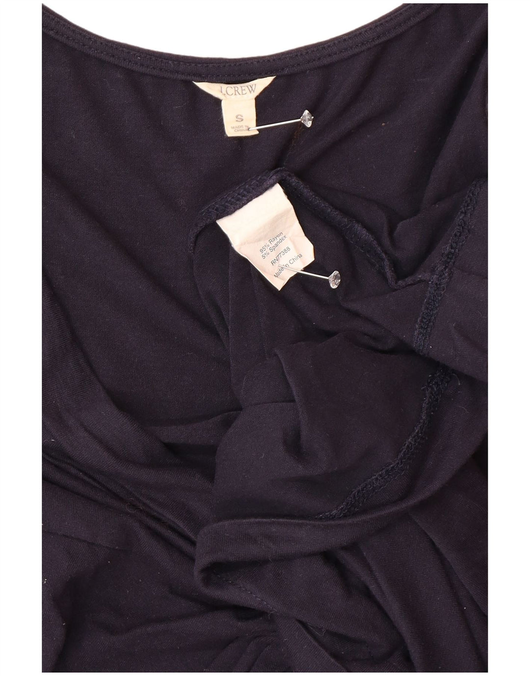 J. Crew Abito basic senza maniche da donna UK 10 Piccolo Rayon blu navy