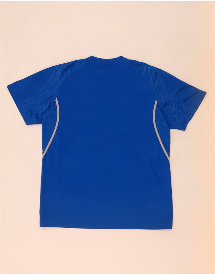 T-shirt da uomo Adidas Top in poliestere blu medio