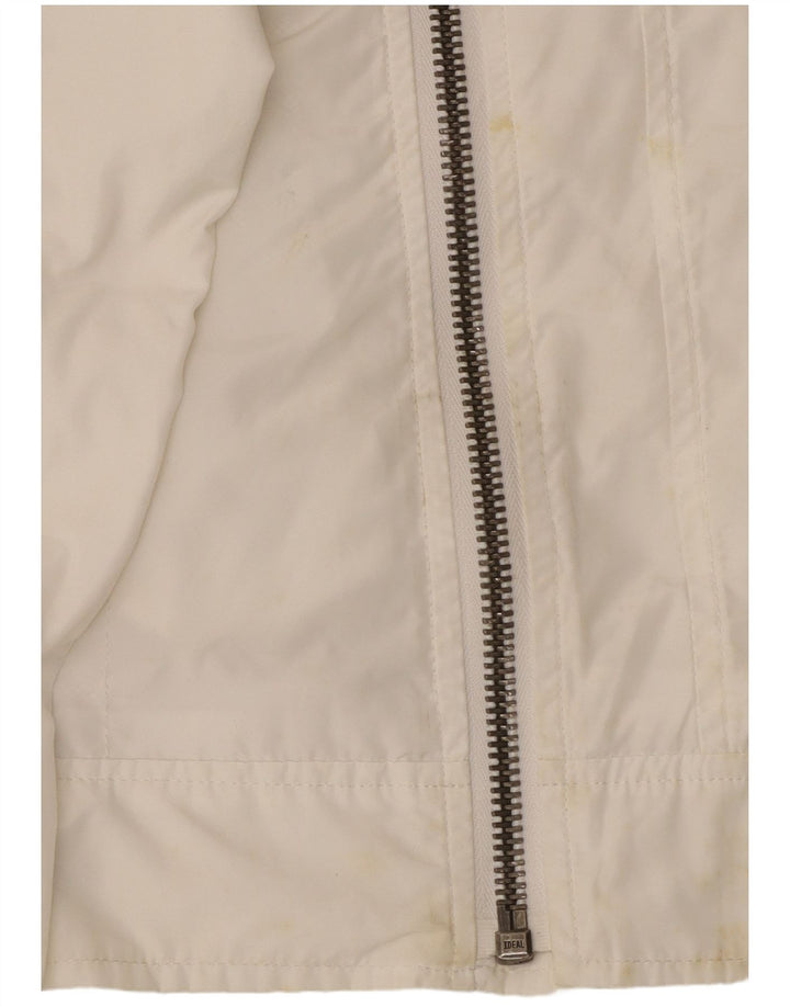 Giacca antipioggia grafica da donna Calvin Klein Jeans UK 10 Small Poliestere bianco