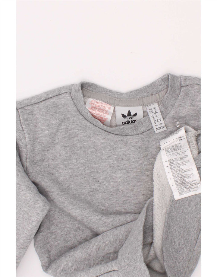 Felpa Adidas Bambino Maglione 2-3 Anni Cotone Grigio