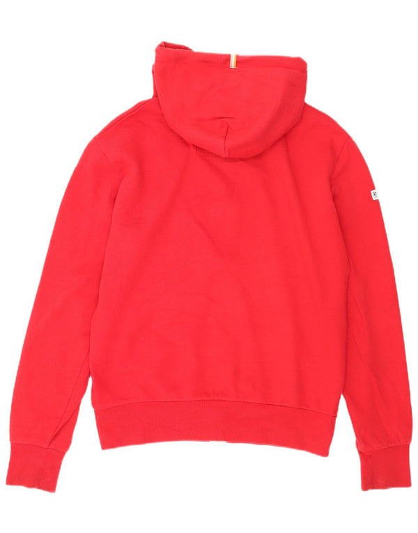 Maglione con cappuccio e zip da uomo Superdry in cotone rosso medio