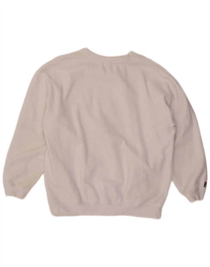 Fila Felpa grafica da uomo Maglione grande cotone bianco