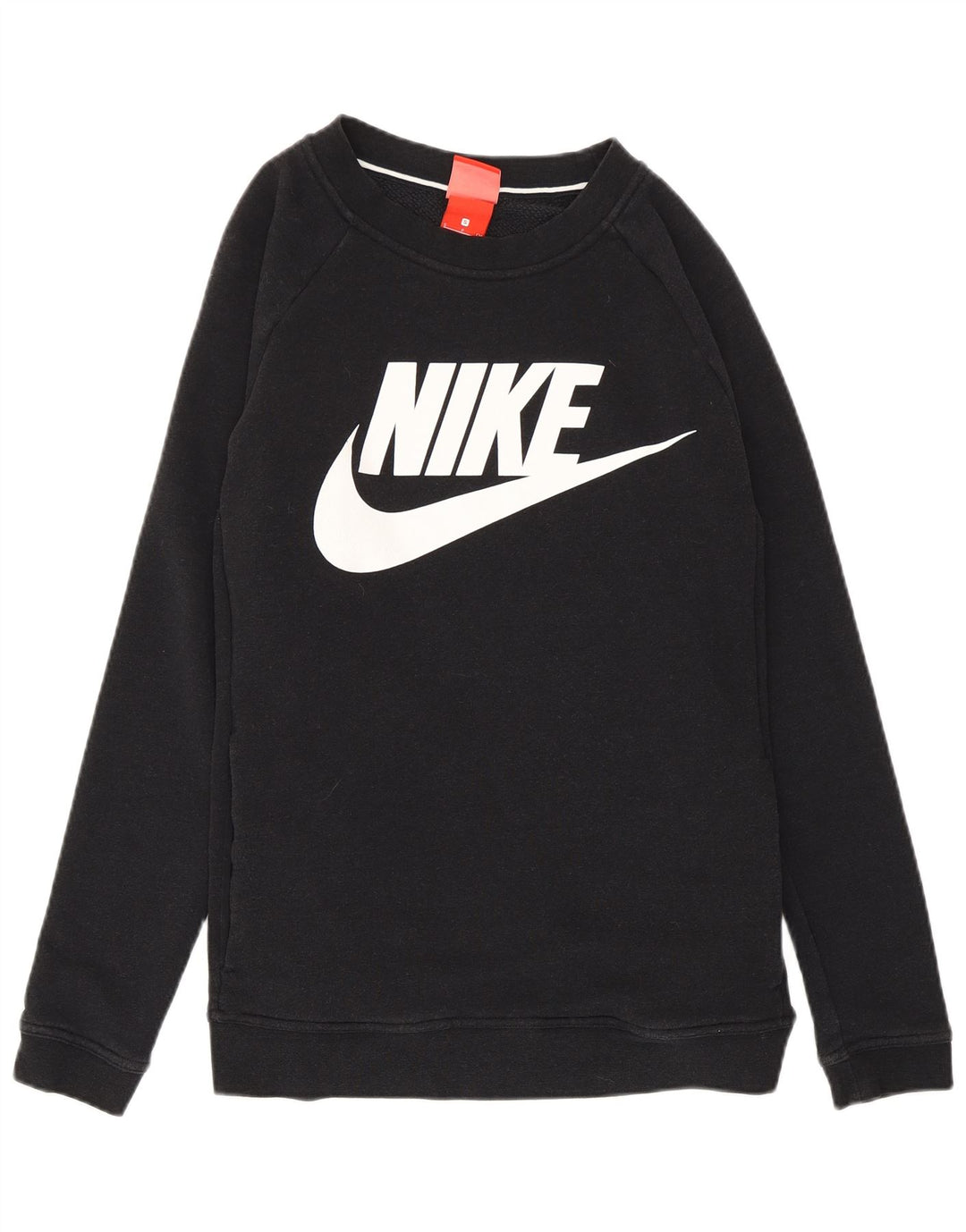 Felpa con grafica Nike da donna, maglione UK 10, piccola, cotone nero