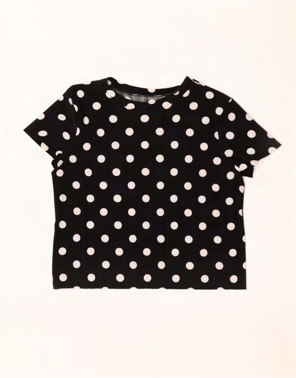 T-shirt corta da donna Zara UK 14 a pois neri grandi