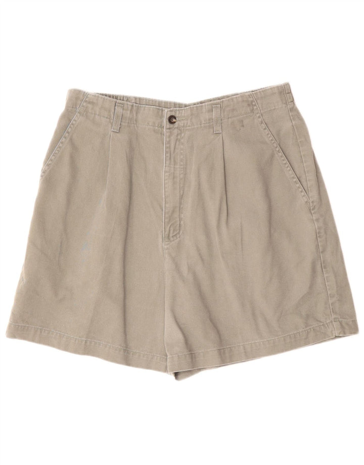 Pantaloncini chino a vita alta da donna Dockers US 14 XL W32 cotone grigio