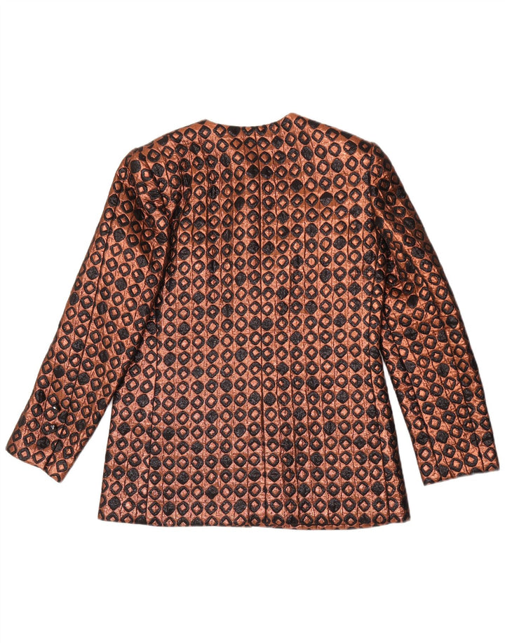 Giacca blazer vintage da donna a 6 bottoni IT 44 Marrone medio geometrico