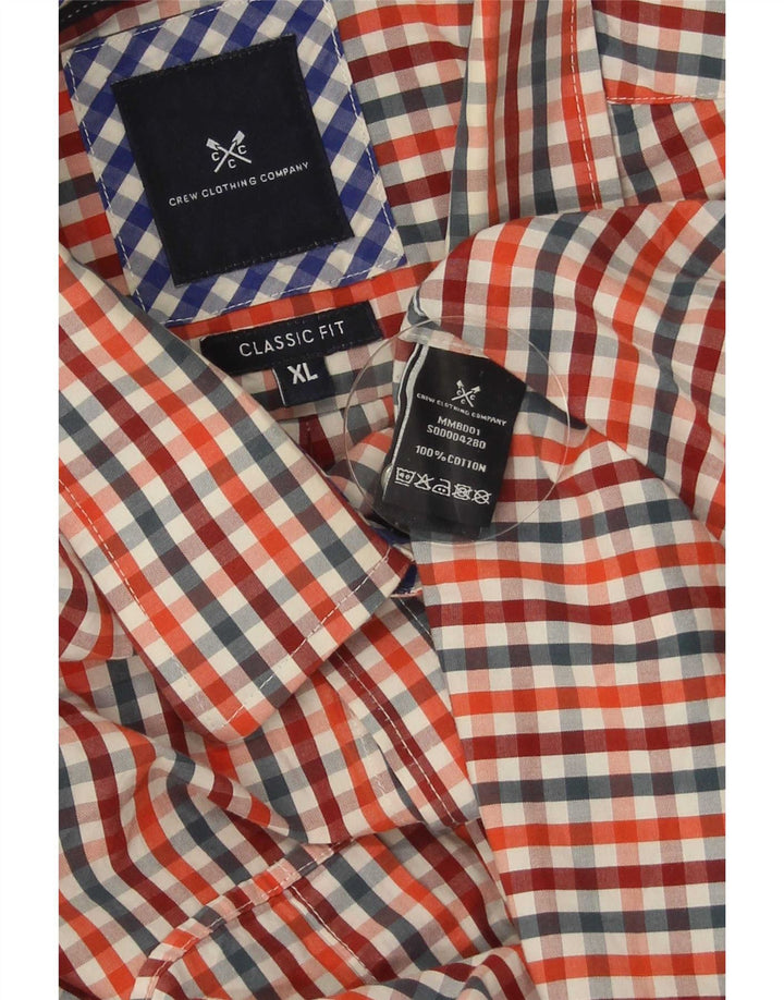 Crew Clothing Camicia da uomo dalla vestibilità classica XL in cotone a quadretti multicolore