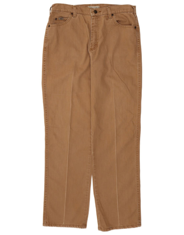 Jeans dritti dalla vestibilità comoda LEE da donna US 10 Large W30 L31 Cotone beige