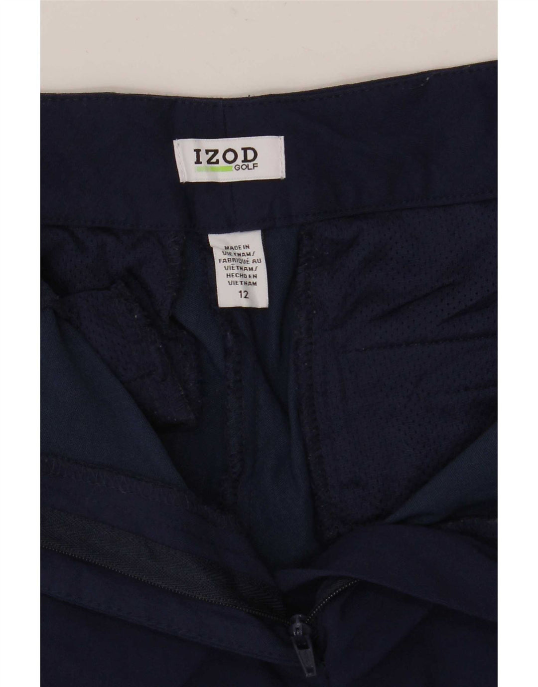 Pantaloncini chino da donna Izod US 12 Large W34 Rayon blu navy