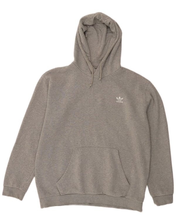 Felpa con cappuccio da uomo ADIDAS XL in cotone grigio