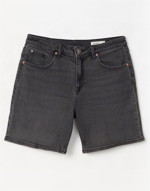Pantaloncini di jeans Boyfriend da donna Marks & Spencer UK 12 medi W32 cotone nero
