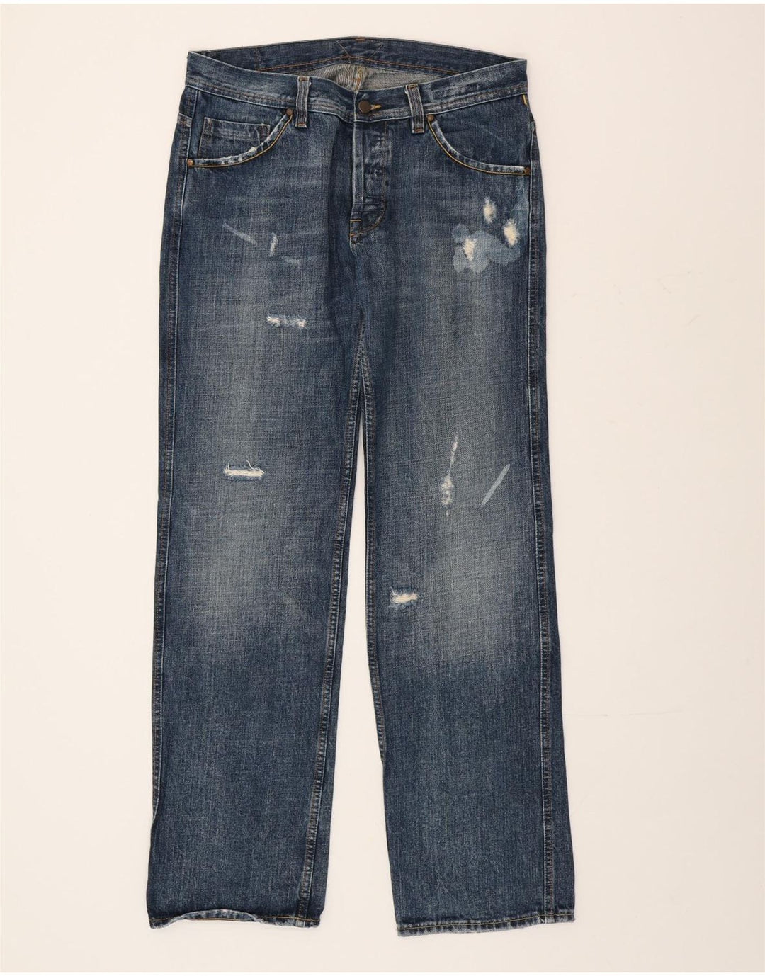 Jeans dritti invecchiati da uomo Meltin' Pot W31 L34 cotone blu