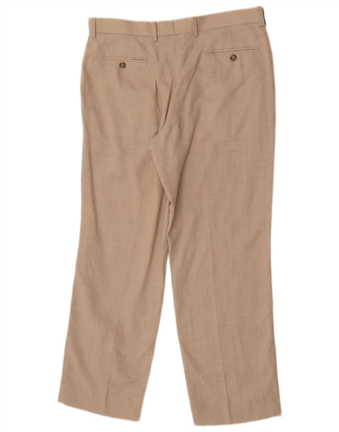 Pantaloni da abito dritti da uomo Marks & Spencer W34 L29 Lino beige