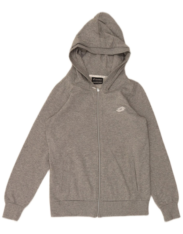 Maglione con cappuccio e zip da donna Lotto UK 10 Small Grey Flecked Cotton Sports