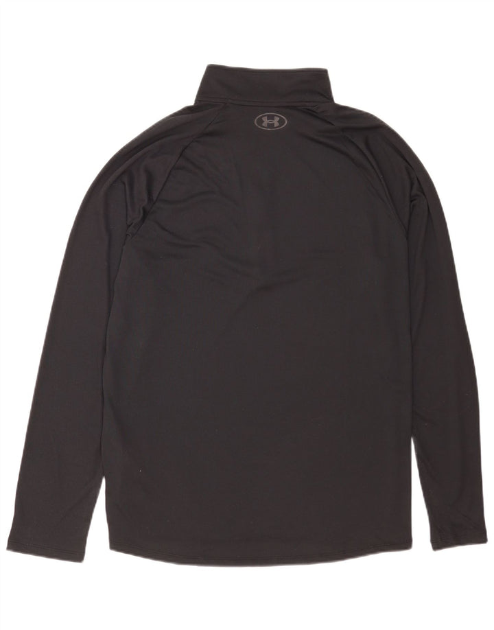 Maglia da uomo Under Armour con zip e collo a maniche lunghe, grande, in poliestere nero