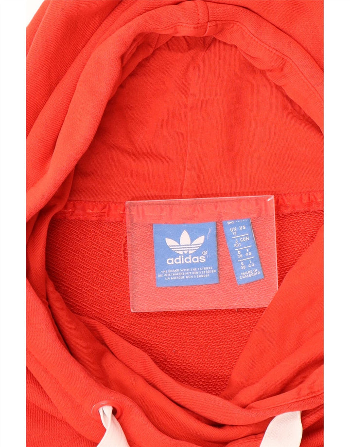 Felpa con cappuccio grafica da donna Adidas UK 12 media rossa