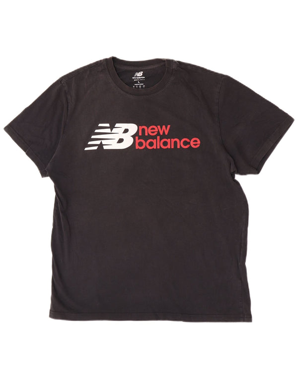 T-shirt grafica da uomo New Balance, taglia grande, nera
