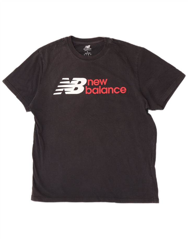 T-shirt grafica da uomo New Balance, taglia grande, nera