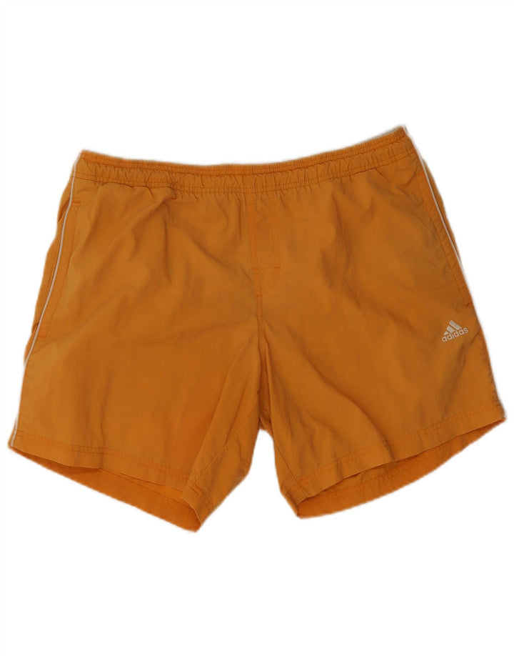 Pantaloncini da bagno Adidas da uomo di colore arancione medio in poliammide