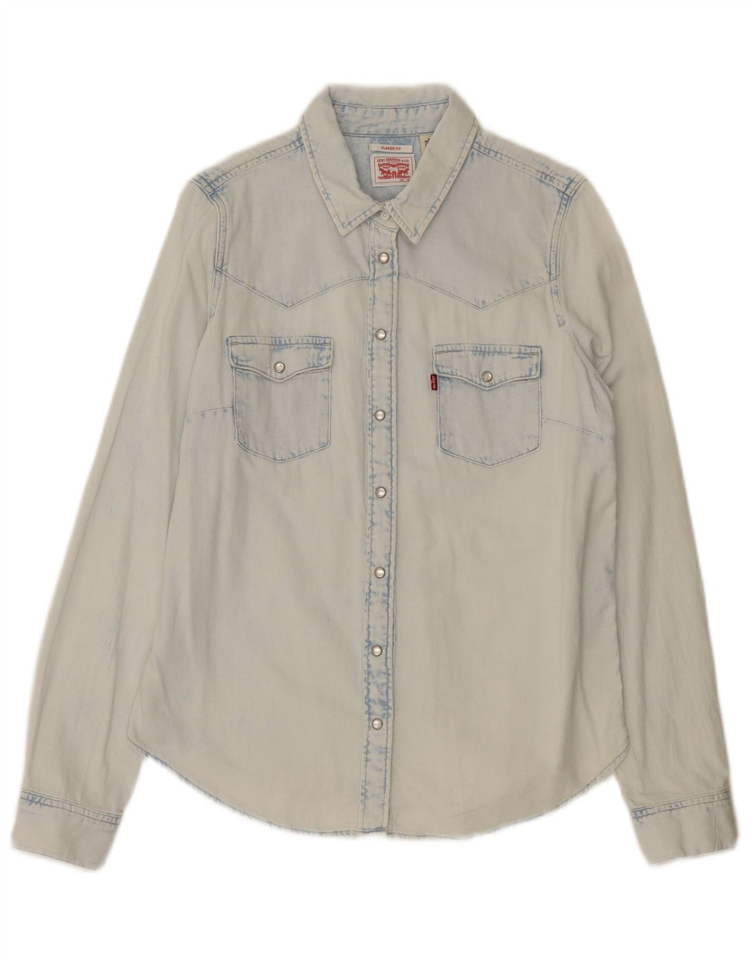 Levi's Camicia in denim dalla vestibilità classica da donna UK 14 Cotone blu medio