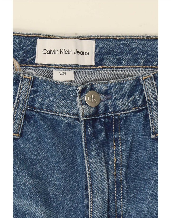 Pantaloncini di jeans invecchiati da donna Calvin Klein W29 cotone blu medio