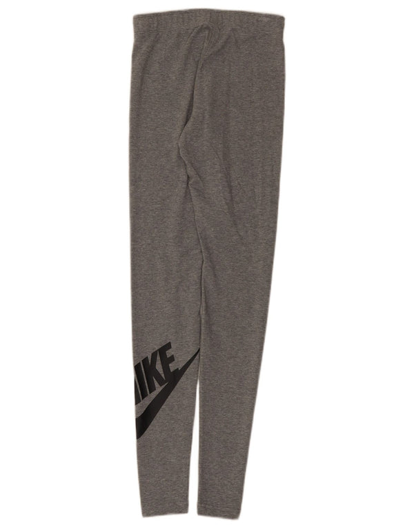 Nike Womens Graphic Leggings UK 4 XS Grey