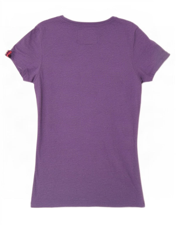 T-shirt grafica da donna Superdry Top UK 6 XS viola poliestere