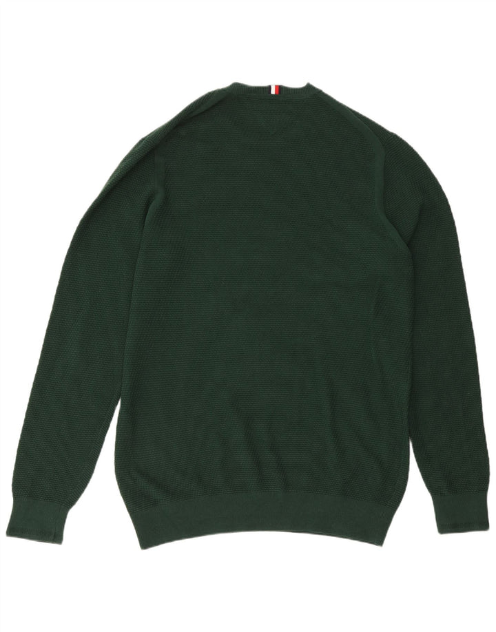 TOMMY HILFIGER Maglione maglione girocollo da uomo XL cotone verde