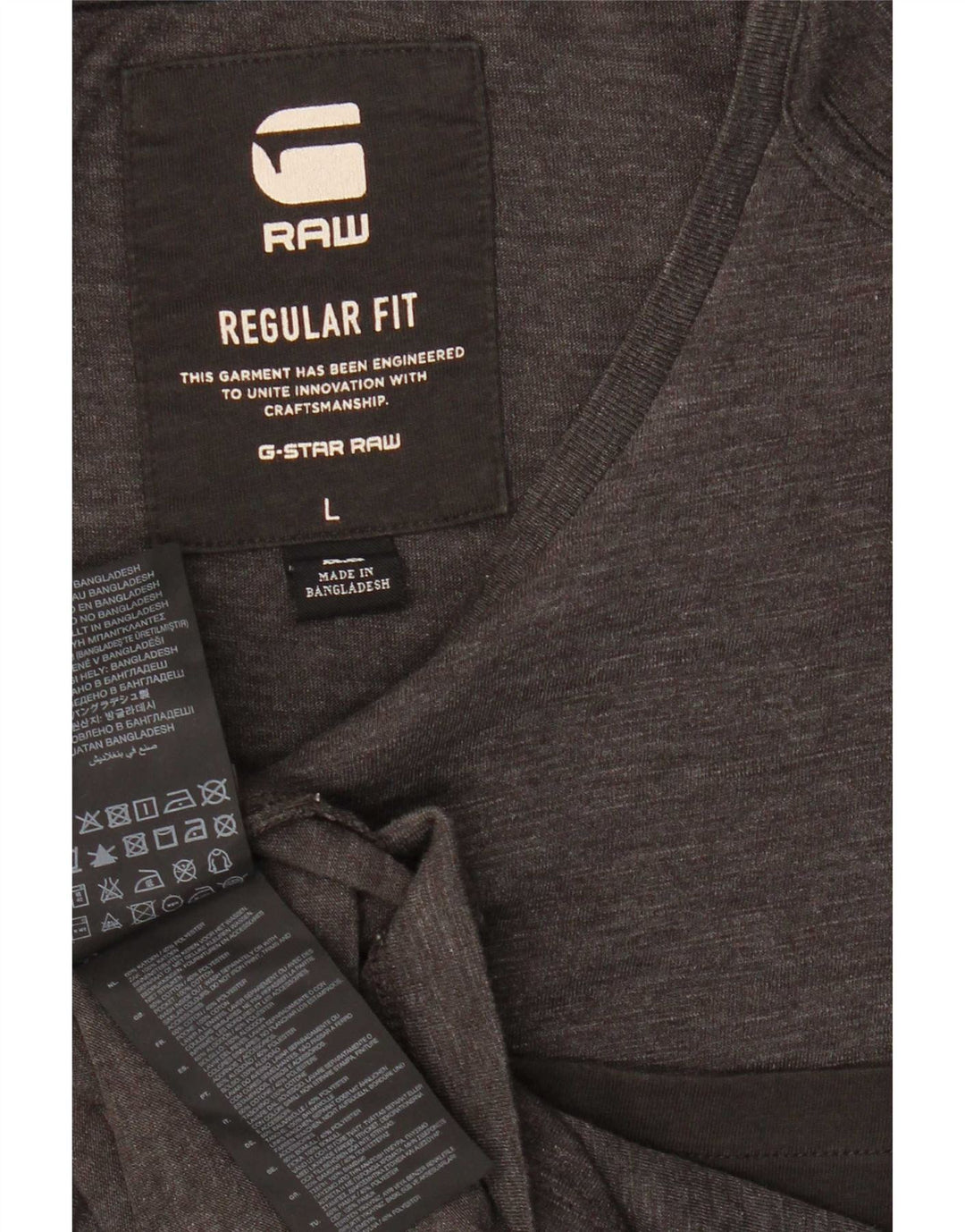 T-shirt da uomo vestibilità regolare G-Star Top grande in cotone grigio