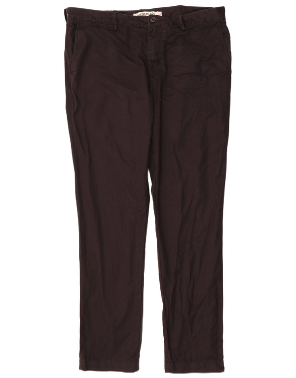 Pantaloni chino slim da uomo Lacoste taglia 48 XL W38 L34 cotone nero