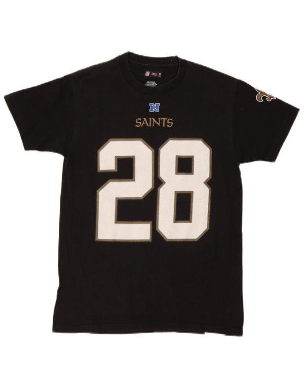 NFL TEAM APPAREL T-shirt grafica da donna Top UK 10 piccola in cotone nero