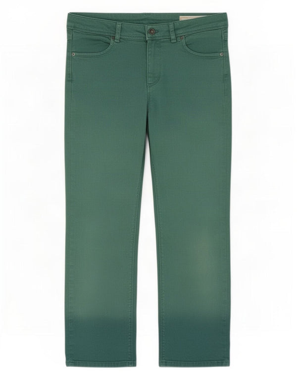 Benetton Womens Cropped Jeans UK 10 Small W28 L24 Green Cotton