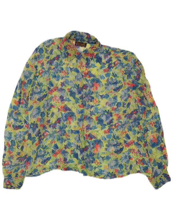 Camicetta trasparente da donna Leonik IT 52 2XL Verde floreale