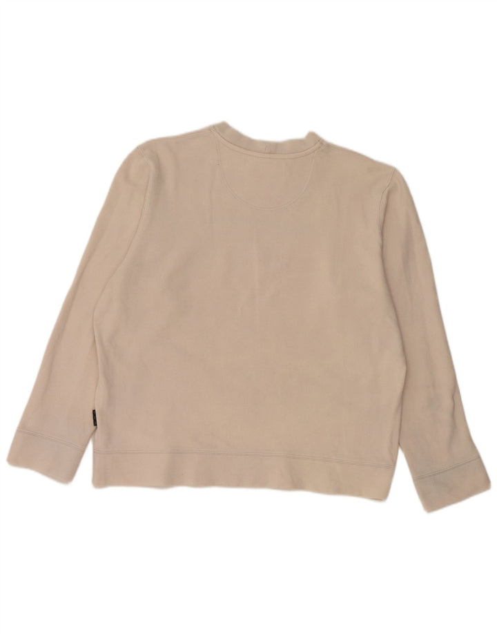 SERGIO TACCHINI Felpa con grafica da donna Maglione UK 18 XL Bianco sporco