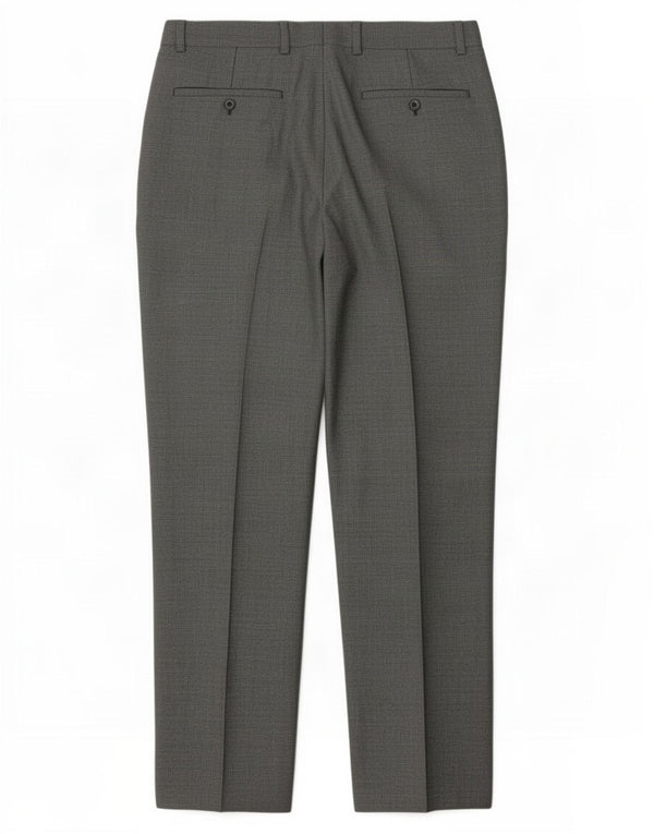 Marks & Spencer Mens Sartorial Straight Suit Trousers W32 L31 Black Wool