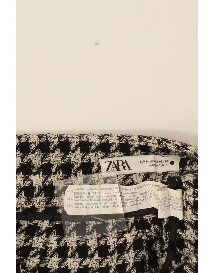 Pantaloni casual a gamba larga da donna Zara medi W28 L26 pied de poule grigi