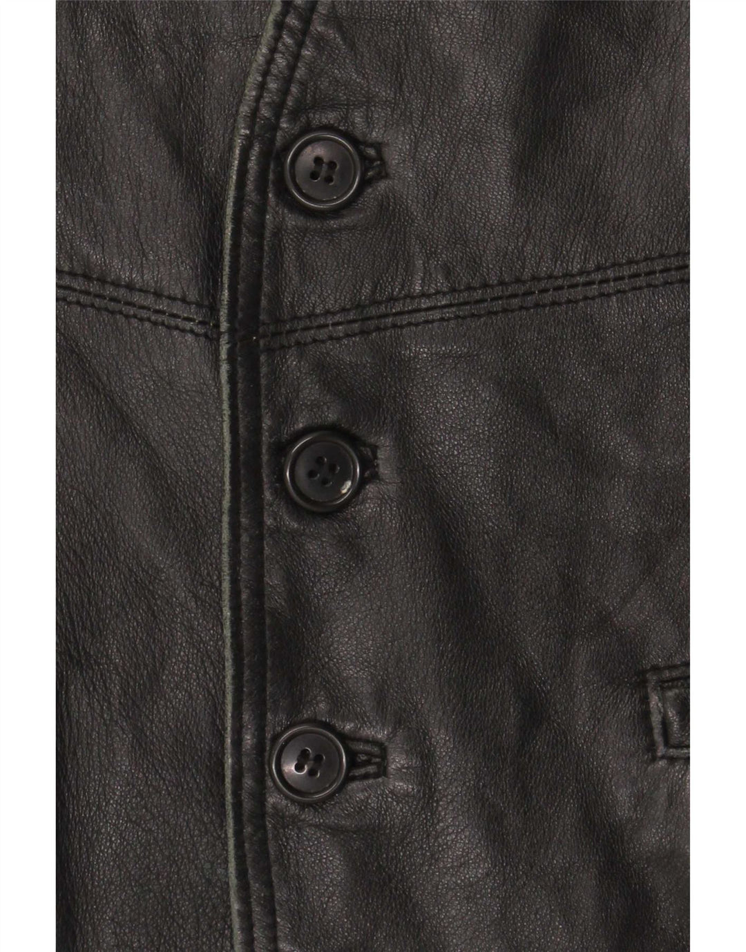 Gilet in pelle da uomo vintage medio nero