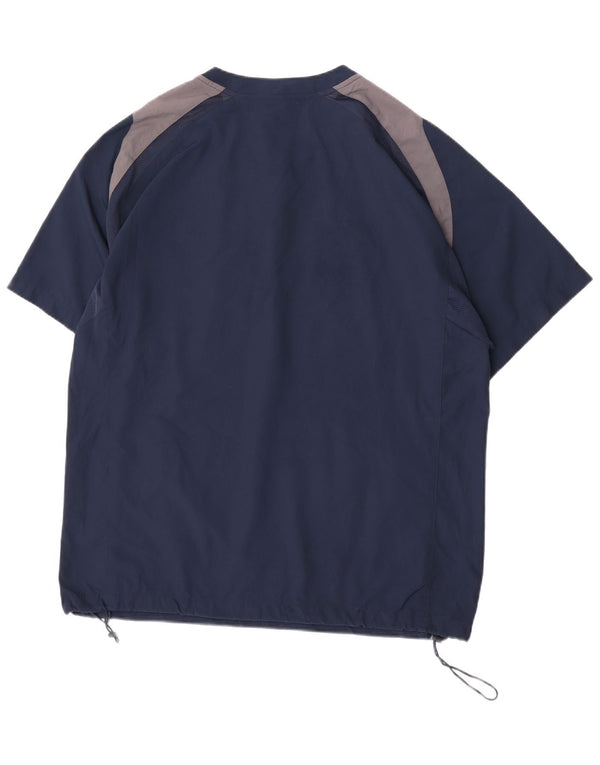 Maglia grafica da uomo Nike Top UK 42/44 Large Navy Blue Colourblock Sports