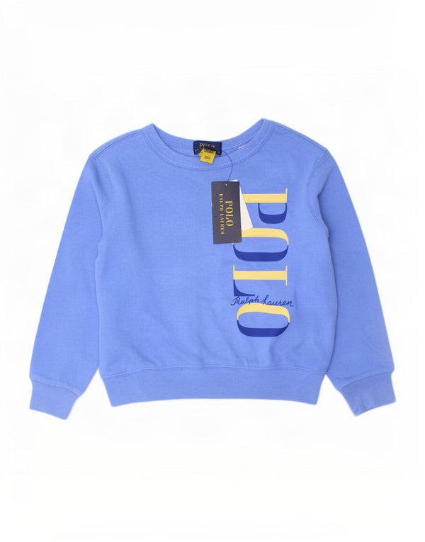 Polo Ralph Lauren Felpa grafica per ragazzi Maglione 3-4 anni in cotone blu
