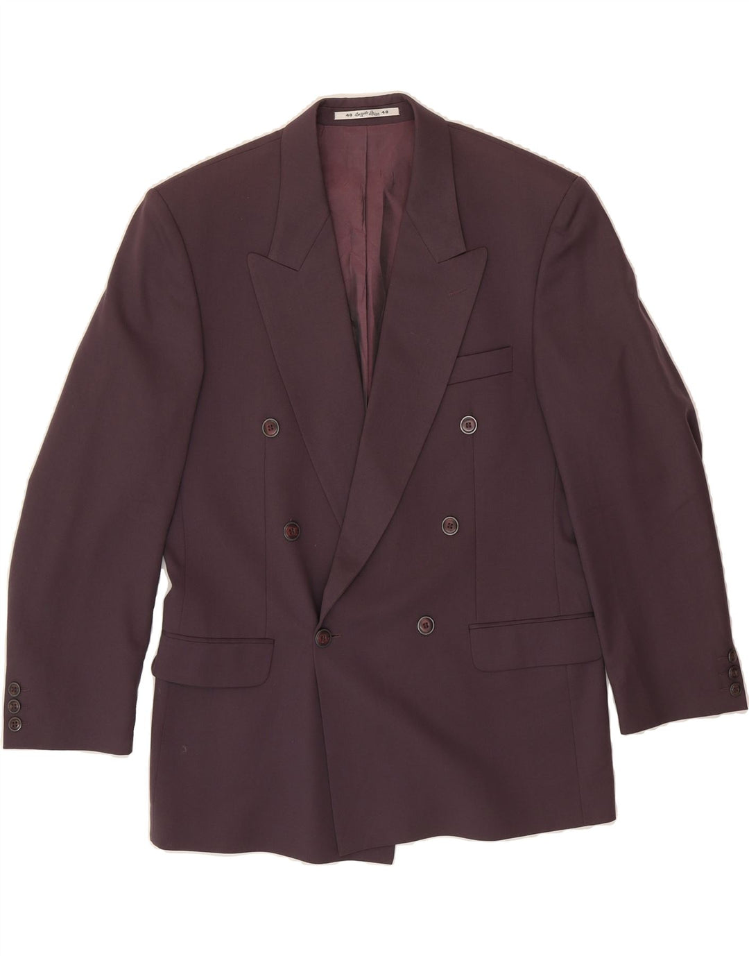 ANGELO LITRICO Womens Double Breasted Blazer Jacket IT 48 XL Burgundy Vintage Angelo Litrico and Second-Hand Angelo Litrico from Messina Hembry 