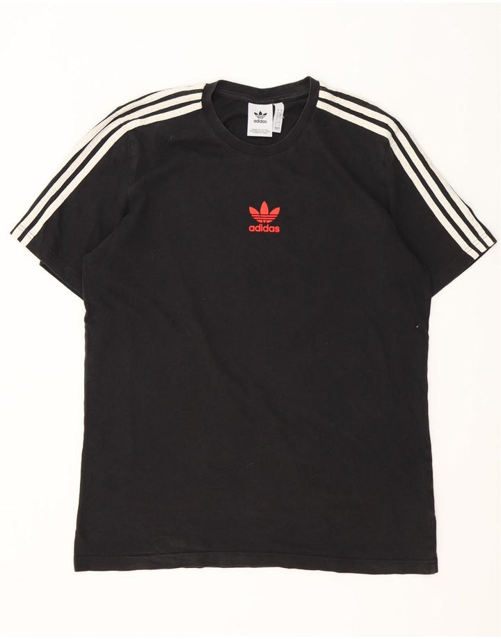T-shirt grafica da uomo Adidas Top grande in cotone nero